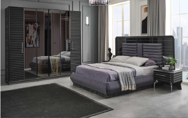 Bedframe Houten nachtkastjes Kledingkast Designer Slaapkamer set