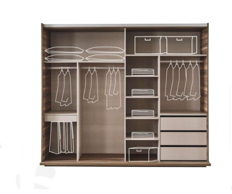 Zwarte kledingkast Moderne slaapkamermeubels Kast Houten kast