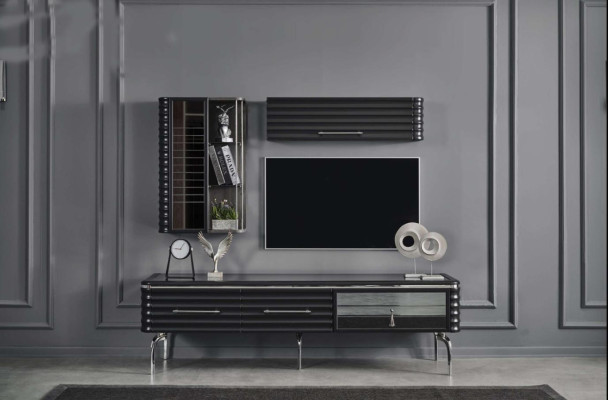 Modern woonkamerset Ontwerper TV-kast Luxe 2x muurkasten 3-delig
