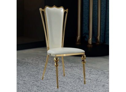 Eetkamermeubilair Designer Wit-Gouden Stoel Beklede Meubels Modern Nieuw.
