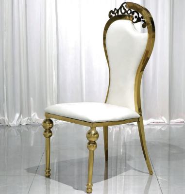 Klassieke eetkamerstoel wit met gouden bekleding houten stoelen nieuw