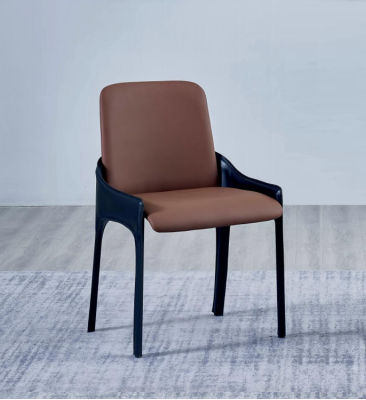 Bruine eetkamerstoel Stijlvolle eenzitter Luxe gestoffeerde stoelen Stoelen