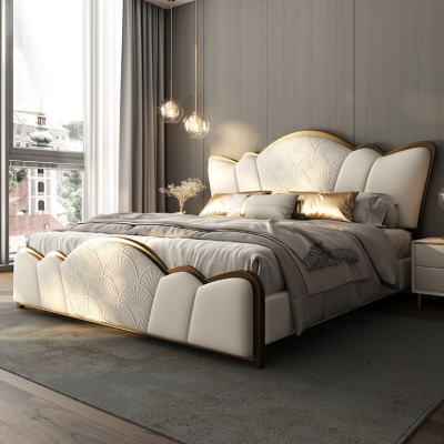 Slaapkamer Meubel Stijlvol Wit Tweepersoonsbed Moderne Leren Bedden