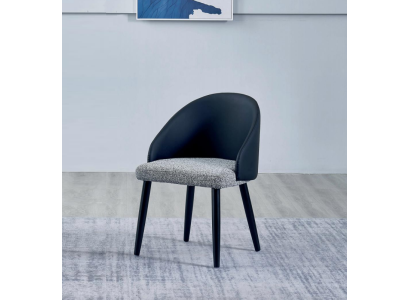 Grijze-blauwe eetkamerstoel Luxueuze fauteuil Houten stoelen