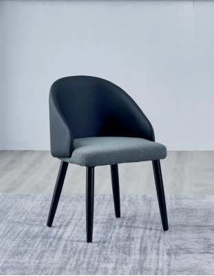 Blauw-grijze eenzitter luxe eetkamerstoelen design eetkamerstoelen