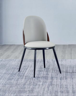 Eetkamer meubel designer wit eenzitter zonder armleuningen luxe houten stoel