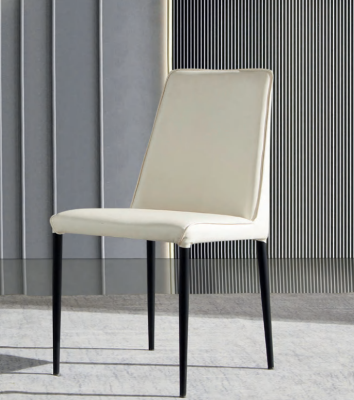 Witte eetkamerstoel, designer houten stoelen, stijlvolle moderne textielstoelen.