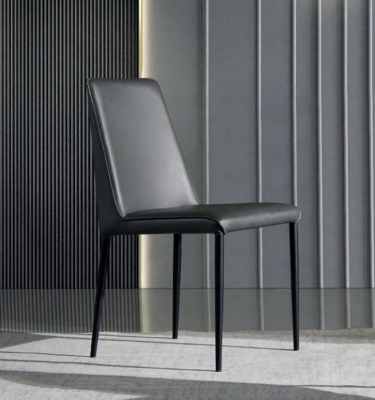 Volledig zwarte eetkamerstoel ontworpen houten stoelen textiel fauteuils