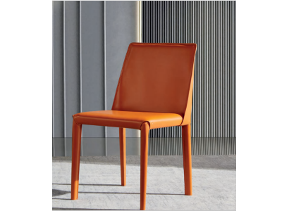 Oranje kunstlederen eetkamerstoel Moderne stoelen Houten frame Nieuw