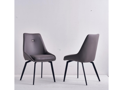 Moderne grijze eetkamerstoel houten metalen stoelen ontwerpleunstoelen