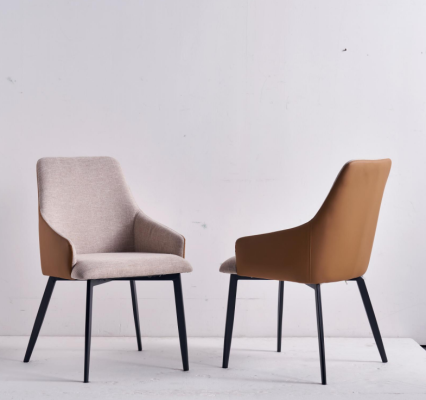 Lichtbruine eetkamerstoel keukenstoel met roestvrijstalen frame houten stoelen
