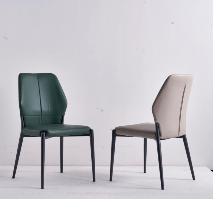 Groene designer leren stoel Moderne eetkamerstoelen Keuken zitmeubelen Nieuw