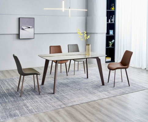 Ontwerper Eettafel Moderne Eetkamermeubelen Eettafel 4x Stoelen 5-dlg Set