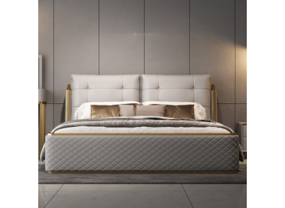 Ontwerper Wit Slaapkamer Bed Luxe Tweepersoonsbedden Houten Frame Modern