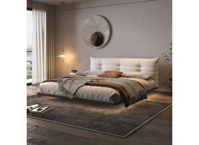 Witte slaapkamer bed ontwerper wandbed LED bedden houten frame meubels.