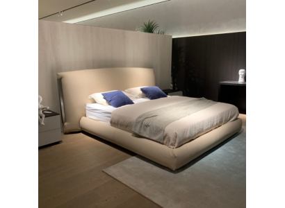Beige modern tweepersoonsbed ontwerper bed slaapkamer meubels houten frame