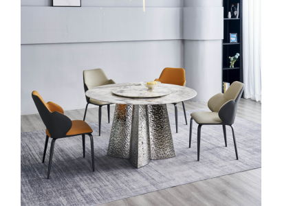 Moderne eetkamerset Designer eettafel 4x kunstleren stoelen Luxe 5-delige set