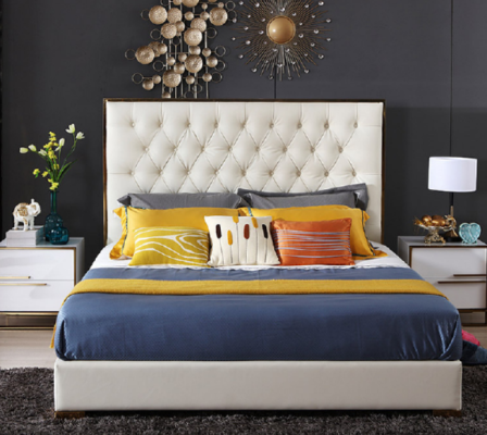 Wit Chesterfield Groot Bed Slaapkamer Meubels Ontwerpersbedden Nieuw