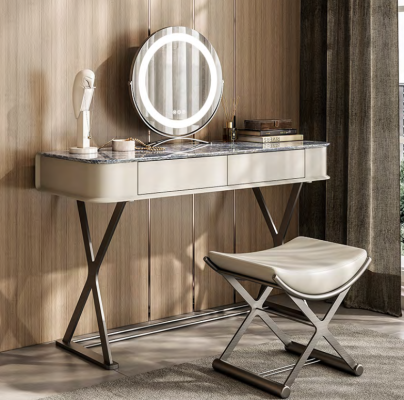 Beige make-up tafel design slaapkamer meubels luxe houten make-up tafels