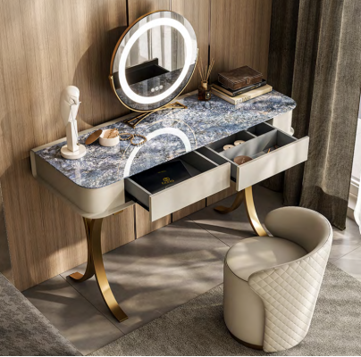 Slaapkamer Beige make-uptafel Designer kaptafel 2 lades