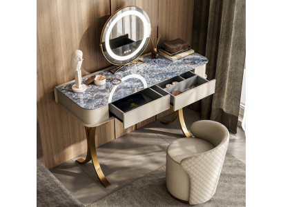 Slaapkamer Beige make-uptafel Designer kaptafel 2 lades