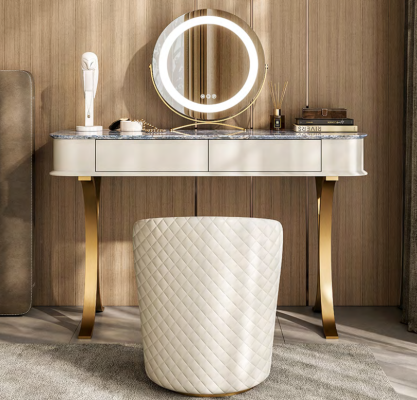 Slaapkamer Beige make-uptafel Designer kaptafel 2 lades