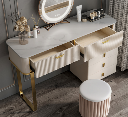 Edele kaptafel met 2 laden, luxe make-up commode