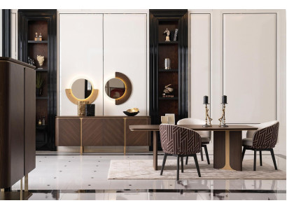Eetgroep Eethoek Eetkamer Eettafel Stoelen 10-delig Bruin Hout Dressoir