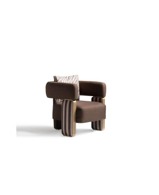 Volledige bankstel bank fauteuil bruin stoffen bank salontafel