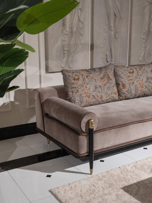 Bankstelsel Driepersoons Fauteuil Salontafel Set 6-delig Grijs Woonkamer