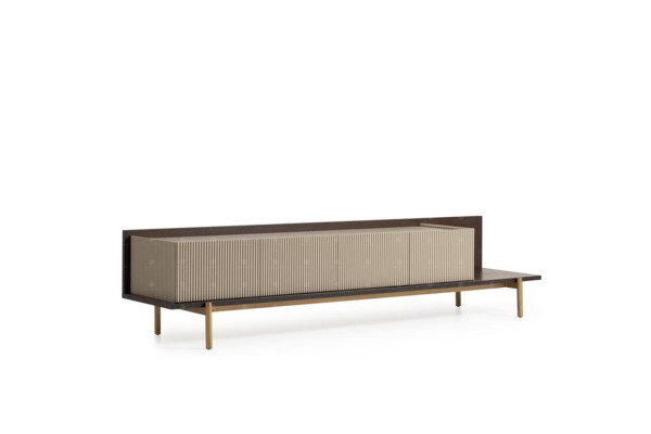 Volledige woonkamerbank salontafels 6-dlg stoffen bank beige hout modern