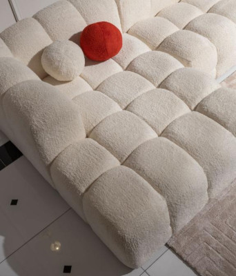 Hoekbank Stoffen Bank Gestoffeerde Bank Moderne Luxe Bank Relax Wit Bankstellen