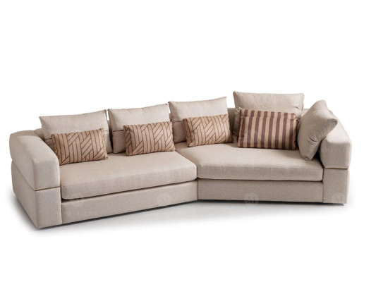 Hoekbank Stoffenbank Gestoffeerde bank Beige Banken Modern Woonkamer Ontwerp