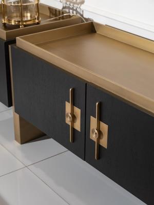 Dressoir Zijtafel Kast Commode Hout Zwart Modern Ontwerp Goud
