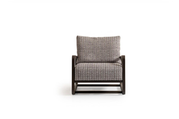 Fauteuil éénzitter stoel Grijs Hout Woonkamer Tv-fauteuil Relaxfauteuil