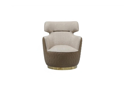 Oorfauteuil Stoel Stof Zits Eenpersoons Beige Clubsessel Modern