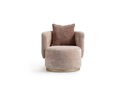 Fauteuil Relaxfauteuil Modern Beige Bekleding Stof Zitter Stoel Ontwerp