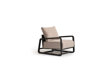 Tv-stoel Fauteuil Eenpersoons Zitter Beige Hout Woonkamer Design