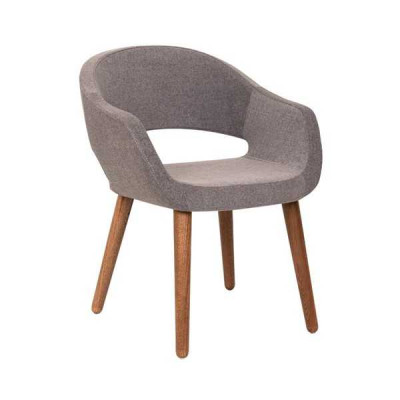 Grijze eetkamerstoel woonkamer stoel met armleuningen stoelen designer hout