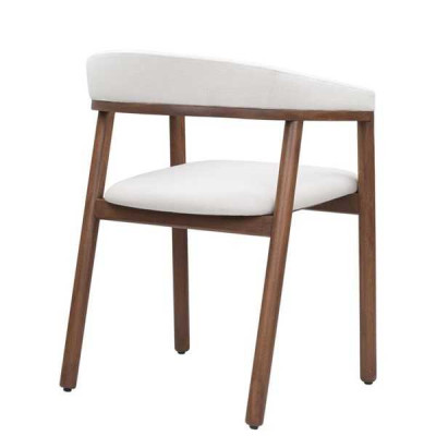 Eetkamerstoel Witte houten stoel Moderne fauteuil met armleuningen Stoelen