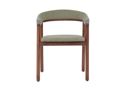 Grijze eetkamerstoel design houten stoel eenzits gestoffeerde stoel