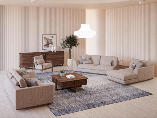 Luxe bankstel hoekbank L-vorm tweezitsbank Luxe fauteuil gestoffeerde meubels