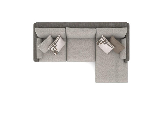 Moderne designmeubels grijs hoekbank L-vorm textiel fauteuil luxe salontafel