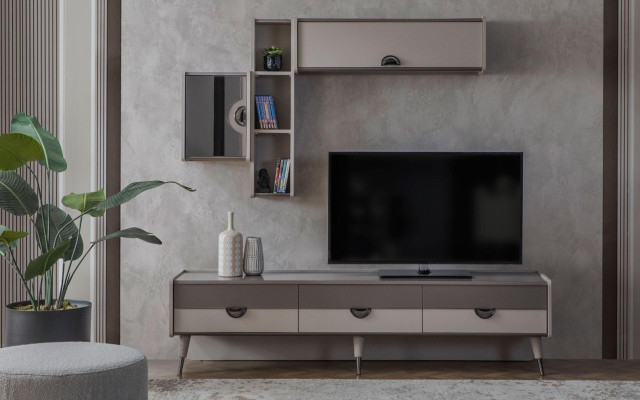 Grijze dressoir Designer woonkamer TV-standaard RTV Lowboard meubels Nieuw