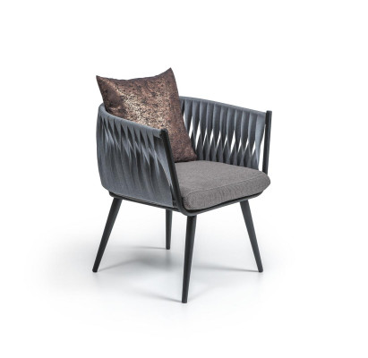 Grijze armleuningstoel Nieuwe meubels Eetkamer Ontwerperstoel met armleuningen