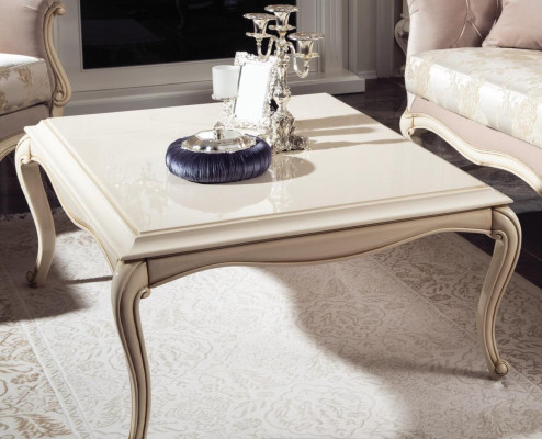 Franse salontafel Barok Rococo meubels Wit Zilver Inrichting Hout