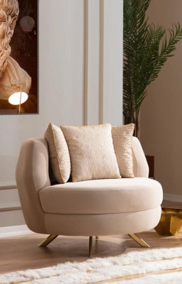 Fauteuil Luxe Meubels Woonkamer Eenzits Fauteuil Textiel Lounge Restaurant