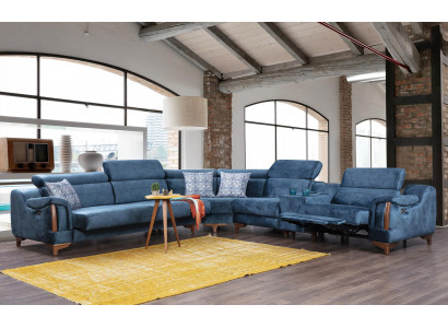 Luxe stoffen hoekbank L-vormig modern design meubilair voor de woonkamer