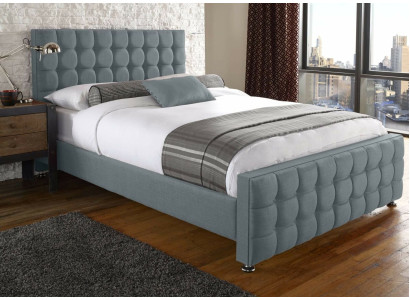 Chesterfield grijs tweepersoonsbed Designer Luxe Slaapkamer Bedden Elegant Uitgerust