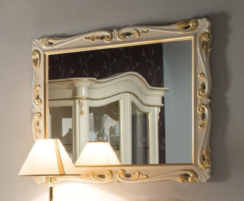 Klassieke designspiegel Italiaanse wandspiegel houten standaardwand Italië nieuw